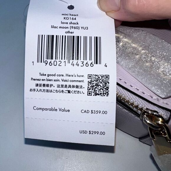 Kate Spade Lilac Saffiano Leather Lobe Shack Mini Heart Crossbody - Picture 9 of 9